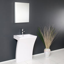 Load image into Gallery viewer, Fresca Quadro 23&quot; White Pedestal Sink w/ Medicine Cabinet - Modern Bathroom Vanity- Fresca