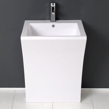 Load image into Gallery viewer, Fresca Quadro 23&quot; White Pedestal Sink w/ Medicine Cabinet - Modern Bathroom Vanity- Fresca