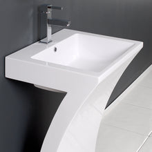 Load image into Gallery viewer, Fresca Quadro 23&quot; White Pedestal Sink w/ Medicine Cabinet - Modern Bathroom Vanity- Fresca