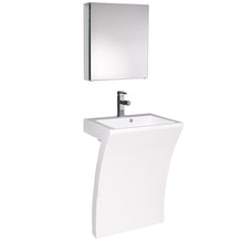 Load image into Gallery viewer, Fresca Quadro 23&quot; White Pedestal Sink w/ Medicine Cabinet - Modern Bathroom Vanity- Fresca