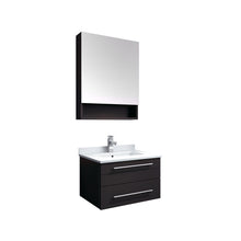 Load image into Gallery viewer, Fresca Lucera 24&quot; Espresso Wall Hung Undermount Sink Modern Bathroom Vanity w/ Medicine Cabinet- Fresca