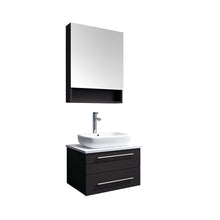 Load image into Gallery viewer, Fresca Lucera 24&quot; Espresso Wall Hung Vessel Sink Modern Bathroom Vanity w/ Medicine Cabinet- Fresca