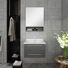 Load image into Gallery viewer, Fresca Lucera 24&quot; Gray Wall Hung Undermount Sink Modern Bathroom Vanity w/ Medicine Cabinet- Fresca