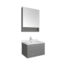 Load image into Gallery viewer, Fresca Lucera 24&quot; Gray Wall Hung Undermount Sink Modern Bathroom Vanity w/ Medicine Cabinet- Fresca
