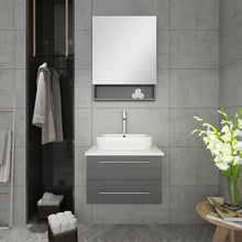 Load image into Gallery viewer, Fresca Lucera 24&quot; Gray Wall Hung Vessel Sink Modern Bathroom Vanity w/ Medicine Cabinet- Fresca