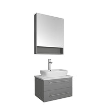 Load image into Gallery viewer, Fresca Lucera 24&quot; Gray Wall Hung Vessel Sink Modern Bathroom Vanity w/ Medicine Cabinet- Fresca