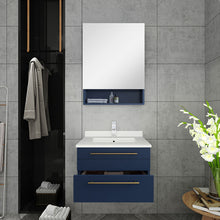 Load image into Gallery viewer, Fresca Lucera 24&quot; Royal Blue Wall Hung Undermount Sink Modern Bathroom Vanity w/ Medicine Cabinet- Fresca