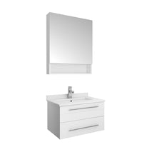 Load image into Gallery viewer, Fresca Lucera 24&quot; White Wall Hung Undermount Sink Modern Bathroom Vanity w/ Medicine Cabinet- Fresca