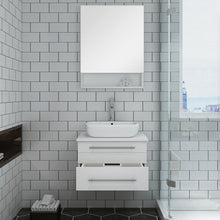 Load image into Gallery viewer, Fresca Lucera 24&quot; White Wall Hung Vessel Sink Modern Bathroom Vanity w/ Medicine Cabinet- Fresca