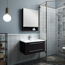 Load image into Gallery viewer, Fresca Lucera 30&quot; Espresso Wall Hung Undermount Sink Modern Bathroom Vanity w/ Medicine Cabinet- Fresca