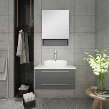 Load image into Gallery viewer, Fresca Lucera 30&quot; Gray Wall Hung Vessel Sink Modern Bathroom Vanity w/ Medicine Cabinet- Fresca