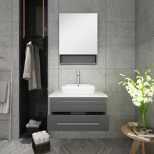 Load image into Gallery viewer, Fresca Lucera 30&quot; Gray Wall Hung Vessel Sink Modern Bathroom Vanity w/ Medicine Cabinet- Fresca