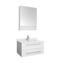 Load image into Gallery viewer, Fresca Lucera 30&quot; White Wall Hung Undermount Sink Modern Bathroom Vanity w/ Medicine Cabinet- Fresca