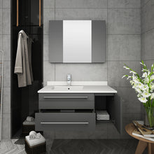 Load image into Gallery viewer, Fresca Lucera 36&quot; Gray Wall Hung Undermount Sink Modern Bathroom Vanity w/ Medicine Cabinet - Left Version- Fresca