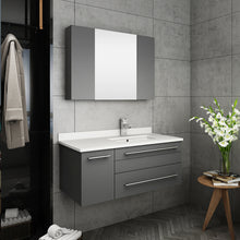 Load image into Gallery viewer, Fresca Lucera 36&quot; Gray Wall Hung Undermount Sink Modern Bathroom Vanity w/ Medicine Cabinet - Right Version- Fresca