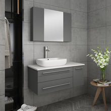 Load image into Gallery viewer, Fresca Lucera 36&quot; Gray Wall Hung Vessel Sink Modern Bathroom Vanity w/ Medicine Cabinet - Left Version- Fresca