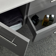 Load image into Gallery viewer, Fresca Lucera 36&quot; Gray Wall Hung Vessel Sink Modern Bathroom Vanity w/ Medicine Cabinet - Right Version- Fresca