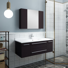 Load image into Gallery viewer, Fresca Lucera 42" Espresso Wall Hung Undermount Sink Modern Bathroom Vanity w/ Medicine Cabinet- Fresca