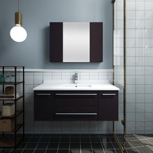 Load image into Gallery viewer, Fresca Lucera 42" Espresso Wall Hung Undermount Sink Modern Bathroom Vanity w/ Medicine Cabinet- Fresca