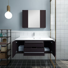 Load image into Gallery viewer, Fresca Lucera 42" Espresso Wall Hung Undermount Sink Modern Bathroom Vanity w/ Medicine Cabinet- Fresca