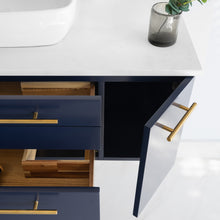 Load image into Gallery viewer, Fresca Lucera 42&quot; Royal Blue Wall Hung Vessel Sink Modern Bathroom Vanity w/ Medicine Cabinet- Fresca