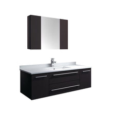 Load image into Gallery viewer, Fresca Lucera 48&quot; Espresso Wall Hung Undermount Sink Modern Bathroom Vanity w/ Medicine Cabinet- Fresca
