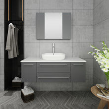 Load image into Gallery viewer, Fresca Lucera 48&quot; Gray Wall Hung Vessel Sink Modern Bathroom Vanity w/ Medicine Cabinet- Fresca