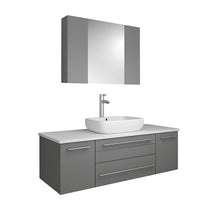 Load image into Gallery viewer, Fresca Lucera 48&quot; Gray Wall Hung Vessel Sink Modern Bathroom Vanity w/ Medicine Cabinet- Fresca