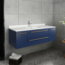 Load image into Gallery viewer, Fresca Lucera 48&quot; Royal Blue Wall Hung Undermount Sink Modern Bathroom Vanity w/ Medicine Cabinet- Fresca