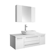Load image into Gallery viewer, Fresca Lucera 48&quot; White Wall Hung Vessel Sink Modern Bathroom Vanity w/ Medicine Cabinet- Fresca