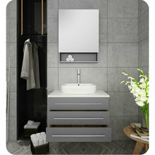 Load image into Gallery viewer, Fresca FVN6183GR-VSL Modello 32&quot; Gray Wall Hung Modern Bathroom Vanity with Medicine Cabinet- Fresca