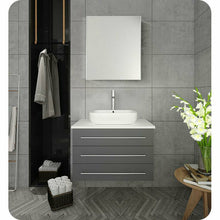 Load image into Gallery viewer, Fresca FVN6183GR-VSL Modello 32&quot; Gray Wall Hung Modern Bathroom Vanity with Medicine Cabinet- Fresca