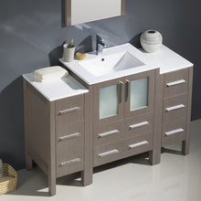 Load image into Gallery viewer, Fresca Torino 48&quot; Gray Oak Modern Bathroom Vanity w/ 2 Side Cabinets &amp; Integrated Sink- Fresca