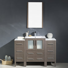 Load image into Gallery viewer, Fresca Torino 48&quot; Gray Oak Modern Bathroom Vanity w/ 2 Side Cabinets &amp; Integrated Sink- Fresca