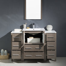 Load image into Gallery viewer, Fresca Torino 48&quot; Gray Oak Modern Bathroom Vanity w/ 2 Side Cabinets &amp; Integrated Sink- Fresca