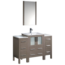 Load image into Gallery viewer, Fresca Torino 48&quot; Gray Oak Modern Bathroom Vanity w/ 2 Side Cabinets &amp; Integrated Sink- Fresca