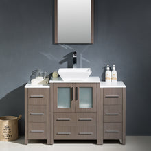 Load image into Gallery viewer, Fresca Torino 48&quot; Gray Oak Modern Bathroom Vanity w/ 2 Side Cabinets &amp; Vessel Sink- Fresca