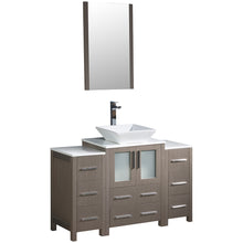 Load image into Gallery viewer, Fresca Torino 48&quot; Gray Oak Modern Bathroom Vanity w/ 2 Side Cabinets &amp; Vessel Sink- Fresca