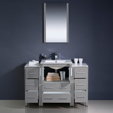 Load image into Gallery viewer, Fresca Torino 48&quot; Gray Modern Bathroom Vanity w/ 2 Side Cabinets &amp; Integrated Sink- Fresca