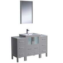 Load image into Gallery viewer, Fresca Torino 48&quot; Gray Modern Bathroom Vanity w/ 2 Side Cabinets &amp; Integrated Sink- Fresca