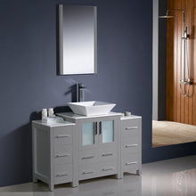 Load image into Gallery viewer, Fresca Torino 48&quot; Gray Modern Bathroom Vanity w/ 2 Side Cabinets &amp; Vessel Sink- Fresca