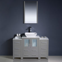 Load image into Gallery viewer, Fresca Torino 48&quot; Gray Modern Bathroom Vanity w/ 2 Side Cabinets &amp; Vessel Sink- Fresca