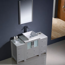 Load image into Gallery viewer, Fresca Torino 48&quot; Gray Modern Bathroom Vanity w/ 2 Side Cabinets &amp; Vessel Sink- Fresca