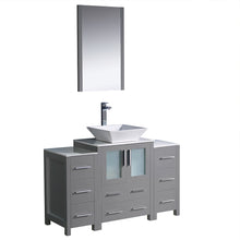 Load image into Gallery viewer, Fresca Torino 48&quot; Gray Modern Bathroom Vanity w/ 2 Side Cabinets &amp; Vessel Sink- Fresca