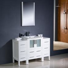 Load image into Gallery viewer, Fresca Torino 48&quot; White Modern Bathroom Vanity w/ 2 Side Cabinets &amp; Integrated Sink- Fresca