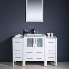 Load image into Gallery viewer, Fresca Torino 48&quot; White Modern Bathroom Vanity w/ 2 Side Cabinets &amp; Integrated Sink- Fresca