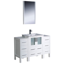 Load image into Gallery viewer, Fresca Torino 48&quot; White Modern Bathroom Vanity w/ 2 Side Cabinets &amp; Integrated Sink- Fresca
