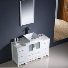 Load image into Gallery viewer, Fresca Torino 48&quot; White Modern Bathroom Vanity w/ 2 Side Cabinets &amp; Vessel Sink- Fresca