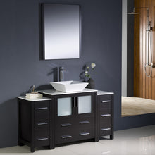 Load image into Gallery viewer, Fresca Torino 54&quot; Espresso Modern Bathroom Vanity w/ 2 Side Cabinets &amp; Vessel Sink- Fresca