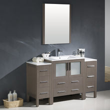Load image into Gallery viewer, Fresca Torino 54&quot; Gray Oak Modern Bathroom Vanity w/ 2 Side Cabinets &amp; Integrated Sink- Fresca